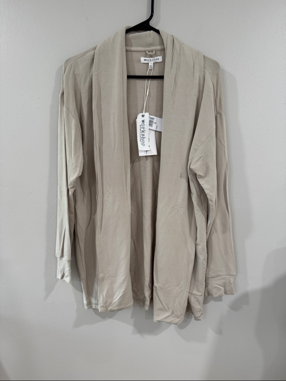 NWT Workshop Republic Clothing Neutral beige cozy Open-Front Cardigan